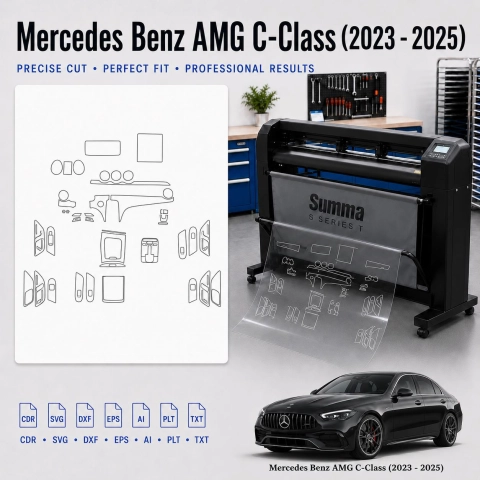 Dima di taglio interni Mercedes Benz Amg C Class 2023 2025 per PPF e wrapping