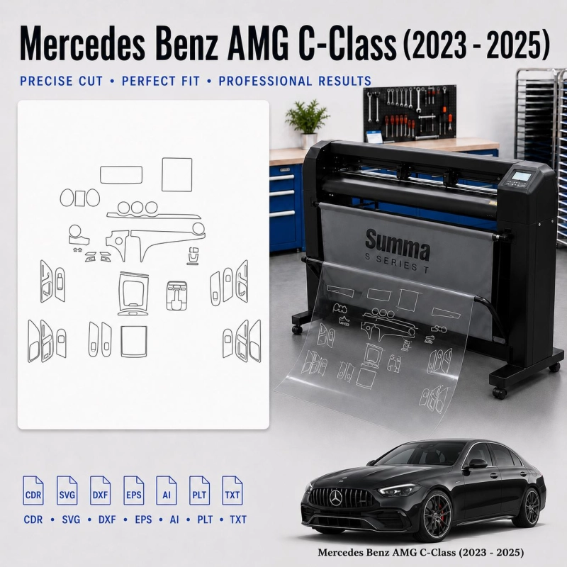 Dima di taglio interni Mercedes Benz Amg C Class 2023 2025 per PPF e wrapping