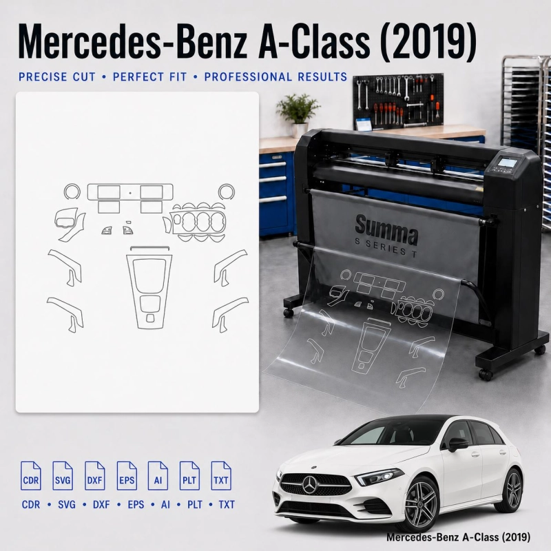 Dima di taglio interni Mercedes Benz A Class Sedan 2024 per PPF e wrapping