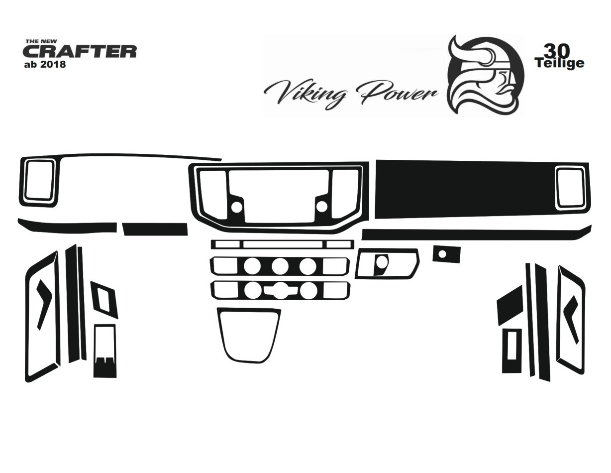 Volkswagen Crafter 2019 Kit Rivestimento Cruscotto all'interno del veicolo Cruscotti personalizzati 30-Decori