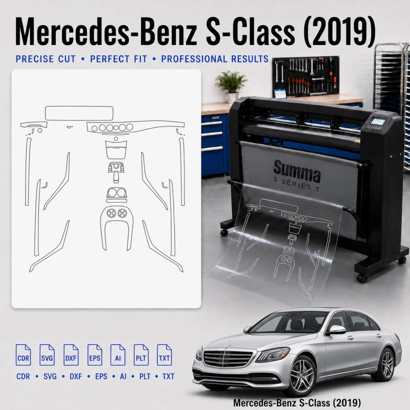 Dima di taglio interni Mercedes Benz S Class 2019 per PPF e wrapping
