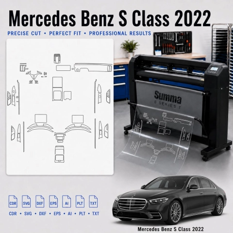 Dima di taglio interni Mercedes Benz S Class 2022 per PPF e wrapping