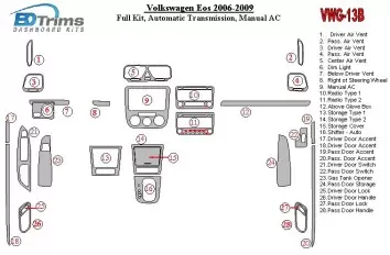 Volkswagen EOS 2006-2009 Full Set, Automatic Gearbox, Aircondition Cruscotto BD Rivestimenti interni