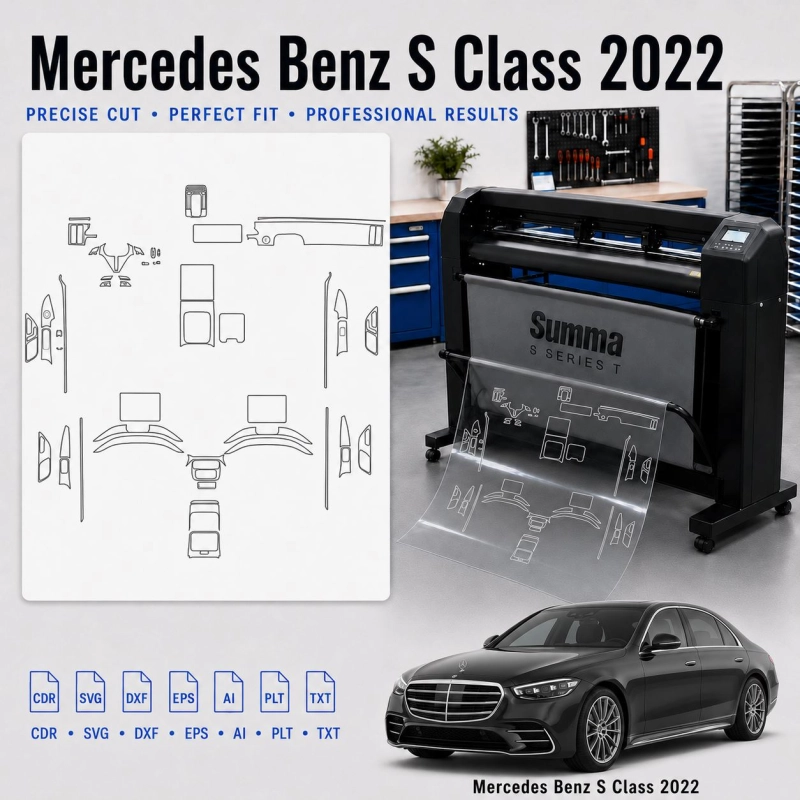 Dima di taglio interni Mercedes Benz S Class 2022 per PPF e wrapping