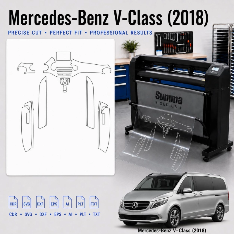 Dima di taglio interni Mercedes Benz V Class 2018 per PPF e wrapping