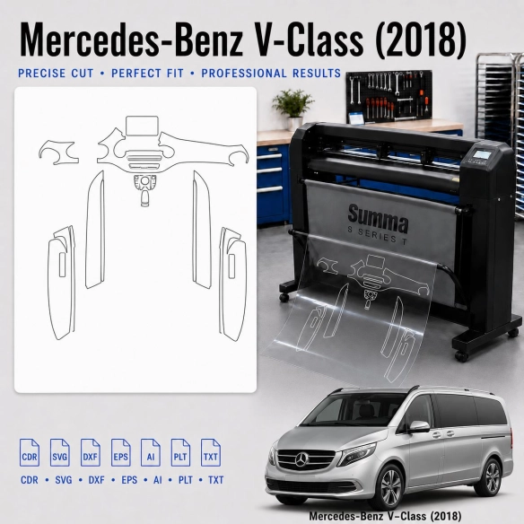 Dima di taglio interni Mercedes Benz V Class 2018 per PPF e wrapping
