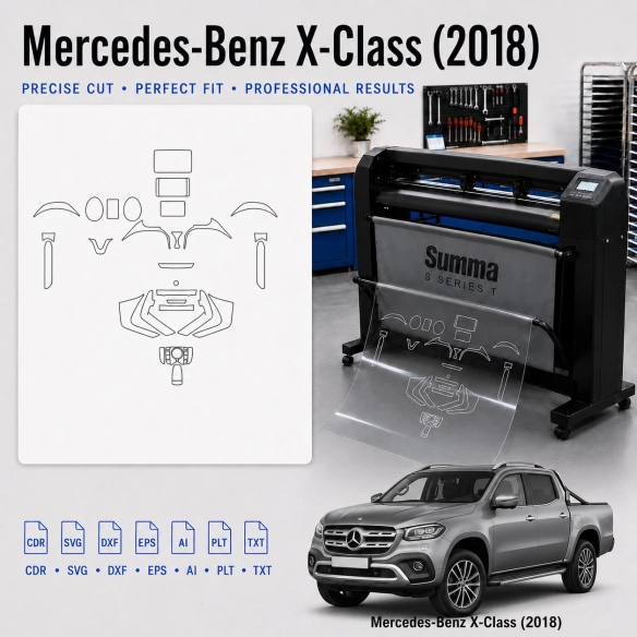 Dima di taglio interni Mercedes Benz X Class 2018 per PPF e wrapping