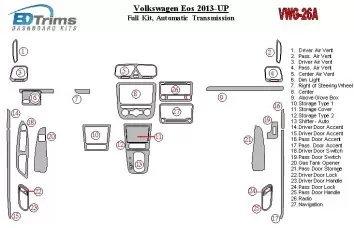 Volkswagen EOS 2013-UP Full Set, Automatic Gearbox Cruscotto BD Rivestimenti interni