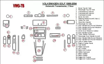 Volkswagen Golf 1999-2004 2 Doors, Automatic Gear Cruscotto BD Rivestimenti interni