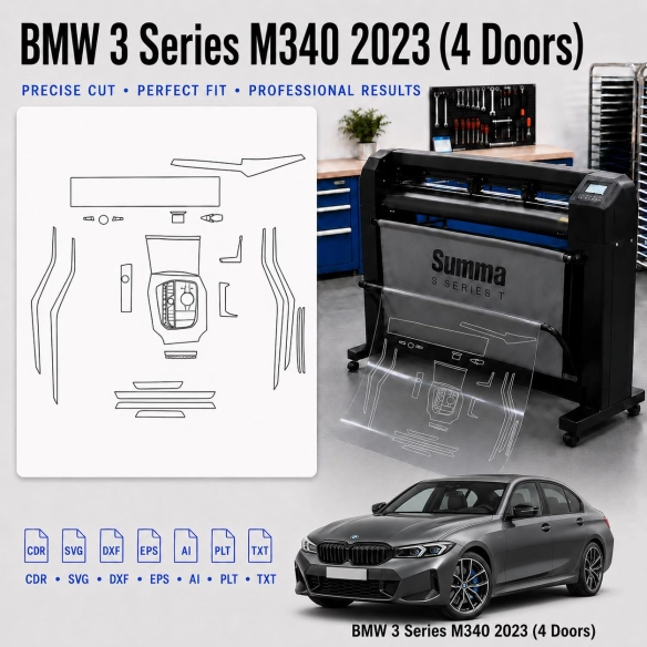 Dima di taglio interni BMW 3 Series M340 2023 4 Doors per PPF e wrapping