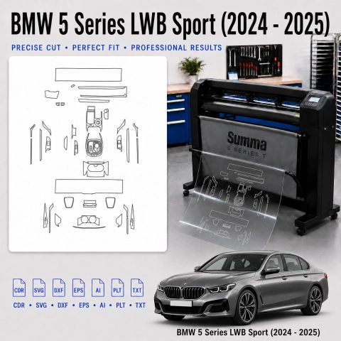 Dima di taglio interni BMW 5 Series Lwb Sport 2024 2025 per PPF e wrapping
