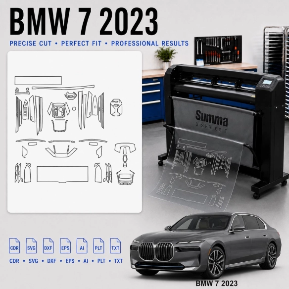 Dima di taglio interni BMW 7 2023 per PPF e wrapping