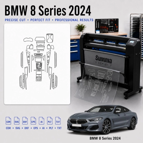 Dima di taglio interni BMW 8 Series 2024 per PPF e wrapping