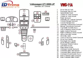 Volkswagen Golf V GTI 2006-UP Automatic Gearbox A/C Control Cruscotto BD Rivestimenti interni