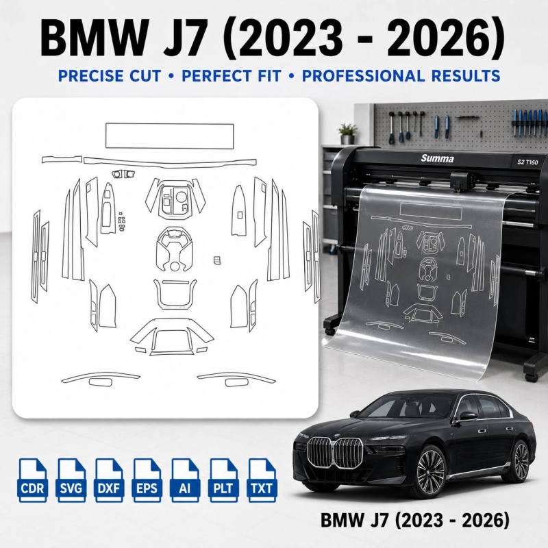Dima di taglio interni BMW J7 2023 2026 per PPF e wrapping