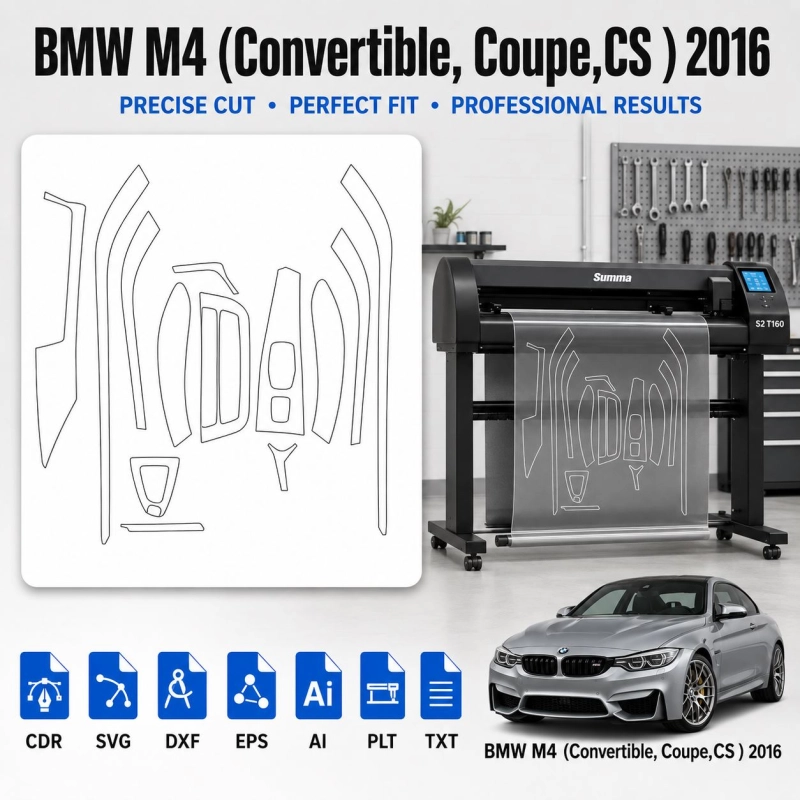 Dima di taglio interni BMW M4 Convertible Coupecs 2016 per PPF e wrapping
