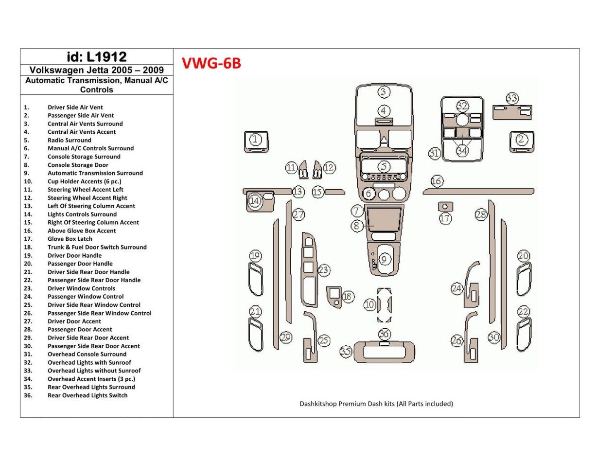 Volkswagen Jetta 2005-2009 Automatic Gear, Manual Gearbox AC Control Cruscotto BD Rivestimenti interni Volkswagen Jetta 2005-2009 Automatic Gear, Manual Gearbox AC Control Cruscotto BD Rivestimenti interni