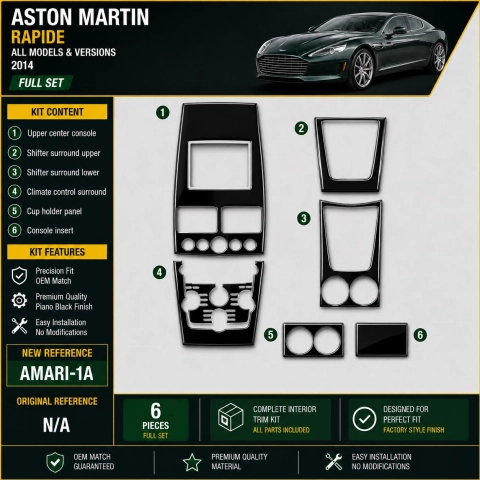 Aston Martin Rapide 2014 kit rivestimento cruscotto e interni 3D 6 pezzi