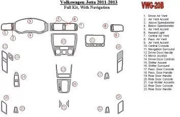 Volkswagen Jetta 2011-UP Full Set, With NAVI Cruscotto BD Rivestimenti interni