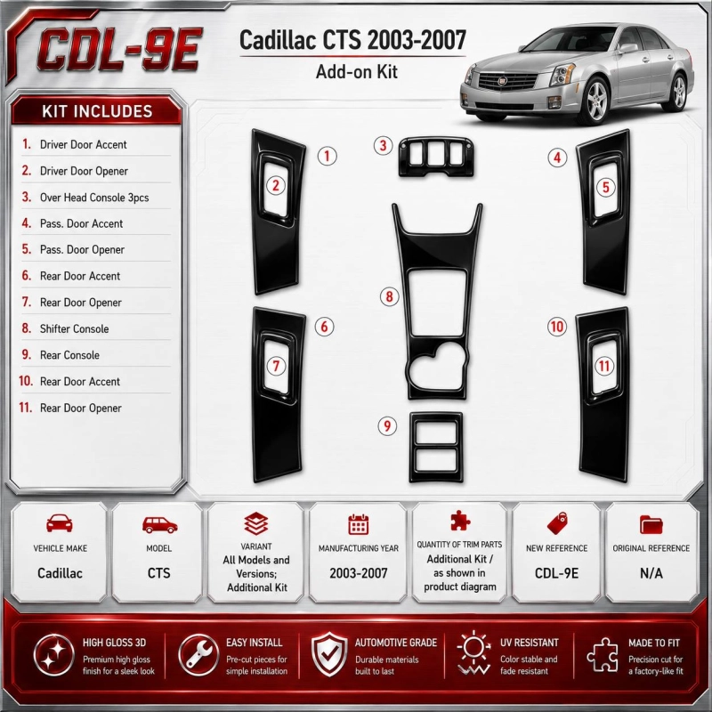 Cadillac CTS 2003-2007 additional kit rivestimento cruscotto e interni 3D