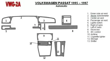 Volkswagen Passat 1995-1997 Automatic Gearbox, 11 Parts set Cruscotto BD Rivestimenti interni