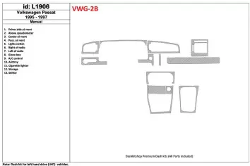 Volkswagen Passat 1995-1997 Manual Gearbox, 11 Parts set Cruscotto BD Rivestimenti interni