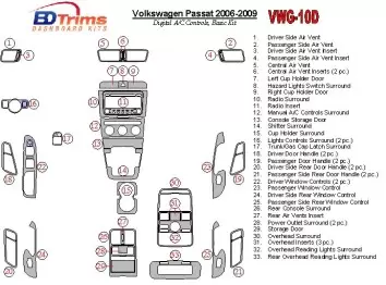 Volkswagen Passat 2006-2009 Automatic AC, Basic Set Cruscotto BD Rivestimenti interni