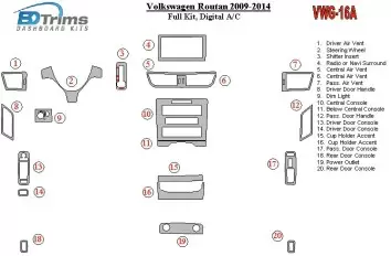 Volkswagen Routan 2009-UP Full Set,Automatic AC Cruscotto BD Rivestimenti interni