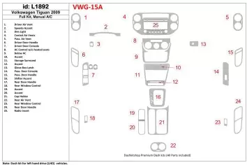 Volkswagen Tiguan 2009-2009 Full Set, Manual Gearbox AC Cruscotto BD Rivestimenti interni