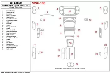 Volkswagen Tiguan 2010-UP Full Set, Automatic AC Control Cruscotto BD Rivestimenti interni