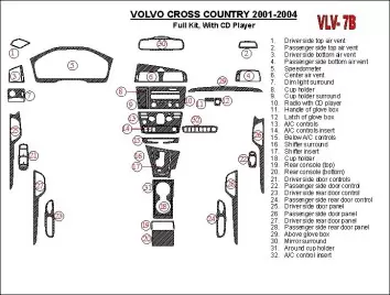 Volvo Cross Country 2001-2004 Full Set, With CD Player, OEM Compliance Cruscotto BD Rivestimenti interni