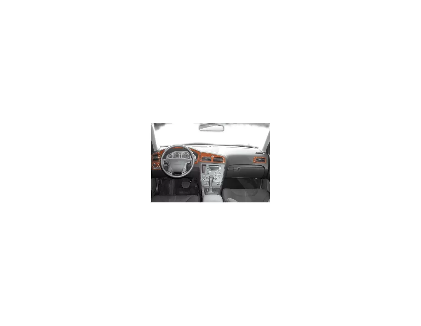Volvo V 70 01.00 - 04.05 Kit Rivestimento Cruscotto all'interno del veicolo Cruscotti personalizzati 6-Decori