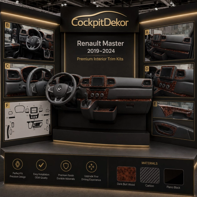 Renault Master III from 2019 kit rivestimento cruscotto e interni 3D 24 pezzi