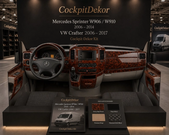 Mercedes-Benz Sprinter W906 2015-in poi kit rivestimento cruscotto e interni 3D 51 pezzi