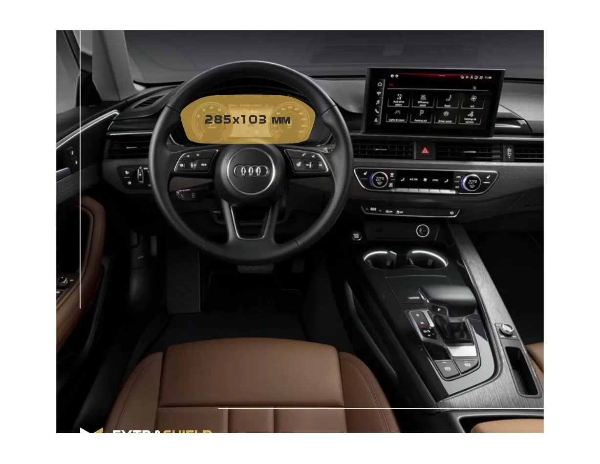 Audi A4 (B9) Pre-facelift 2015 - 2020 Digital Speedometer Analog 12" Vetro Protettivo HD trasparente di navigazione Protezione