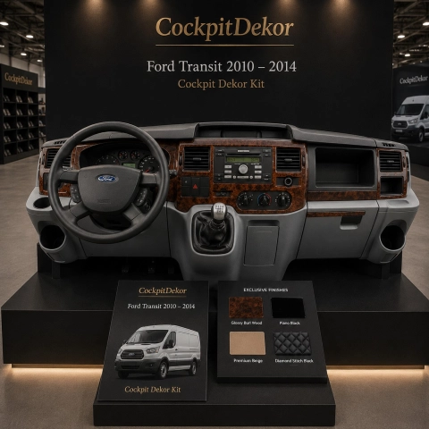 Ford Transit 2010-2014 kit rivestimento cruscotto e interni 3D 24 pezzi