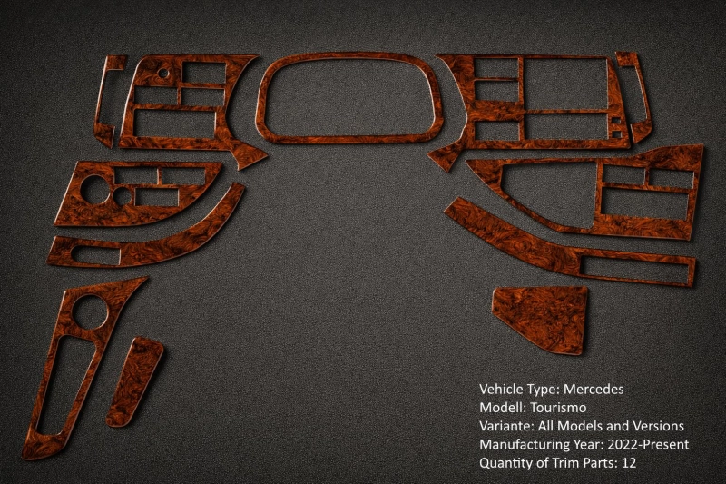 Mercedes-Benz Tourismo 2022 RHD kit rivestimento cruscotto e interni 3D 12 pezzi