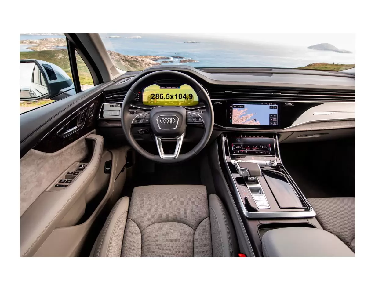 Audi Q7 II (4M) Pre-facelift 2016 - 2019 Digital Speedometer Audi Virtual Cockpit 12" Vetro Protettivo HD trasparente di navigaz
