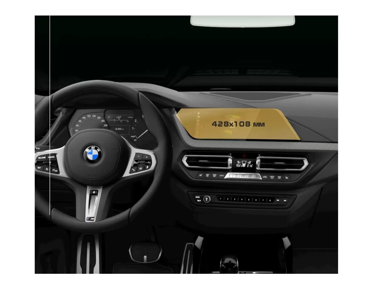 BMW 2 Series (G42) 2021 - Present Digital Speedometer BMW Live Cockpit Professional 10,25" Vetro Protettivo HD trasparente di na