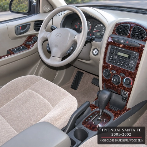 Hyundai Santa Fe 2001-2002 Basic Set; con cambio manuale; Climate kit rivestimento cruscotto e interni 3D 16 pezzi 2