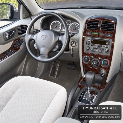 Hyundai Santa Fe 2002-2004 Basic Set; con Automatic Climate-Control kit rivestimento cruscotto e interni 3D 16 pezzi 2