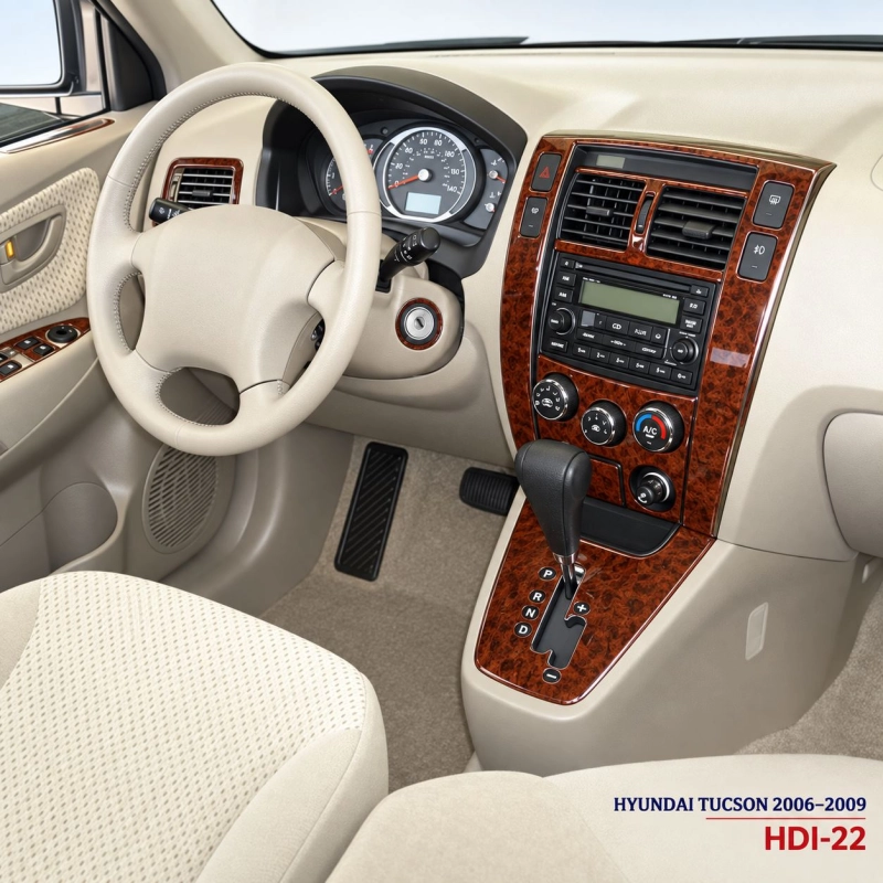 Hyundai Tucson 2006-2009 cambio automatico; cambio manuale comandi climatizzatore kit rivestimento cruscotto e interni 3D