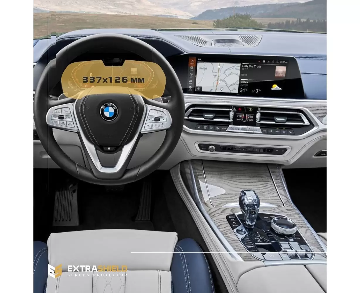 BMW X6 (G06) 2019 - Present Digital Speedometer (with sensor) 12,3" Vetro Protettivo HD trasparente di navigazione Protezione