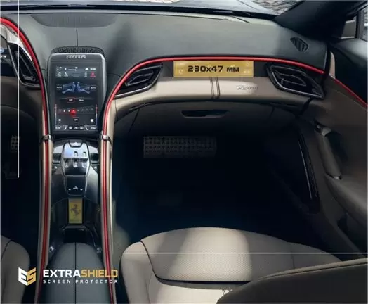 Ferrari F8 Tributo 2019 - Present Multimedia passenger Vetro Protettivo HD trasparente di navigazione Protezione