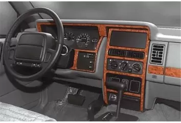 Chrysler Grand Cherokee 09.92 - 01.96 Kit Rivestimento Cruscotto all'interno del veicolo Cruscotti personalizzati 9-Decori