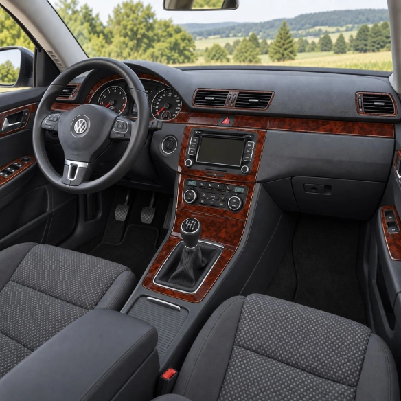 Volkswagen Passat 2006-2009 cambio manuale AC Controls; set completo kit rivestimento cruscotto e interni 3D