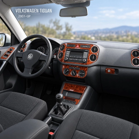 Volkswagen Tiguan 2007-in poi kit rivestimento cruscotto e interni 3D 17 pezzi