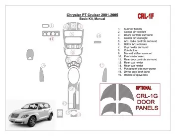 Chrysler PT Cruiser 2001-2005 Basic Set, Manual Gearbox, 16 Parts set Cruscotto BD Rivestimenti interni