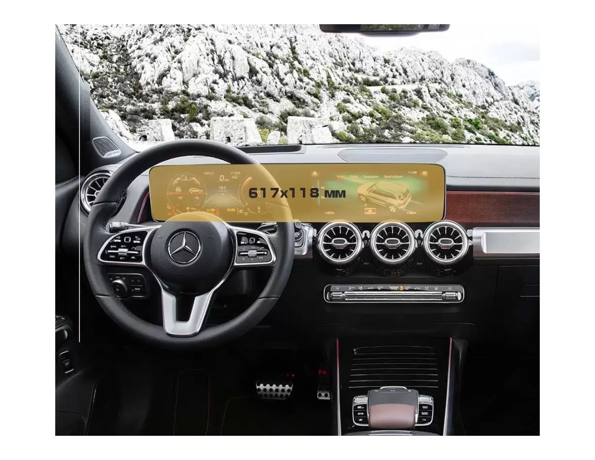 Mercedes-Benz GLA (H247) 2019 - Present Digital Speedometer + Multimedia 10,25" Vetro Protettivo HD trasparente di navigazione P