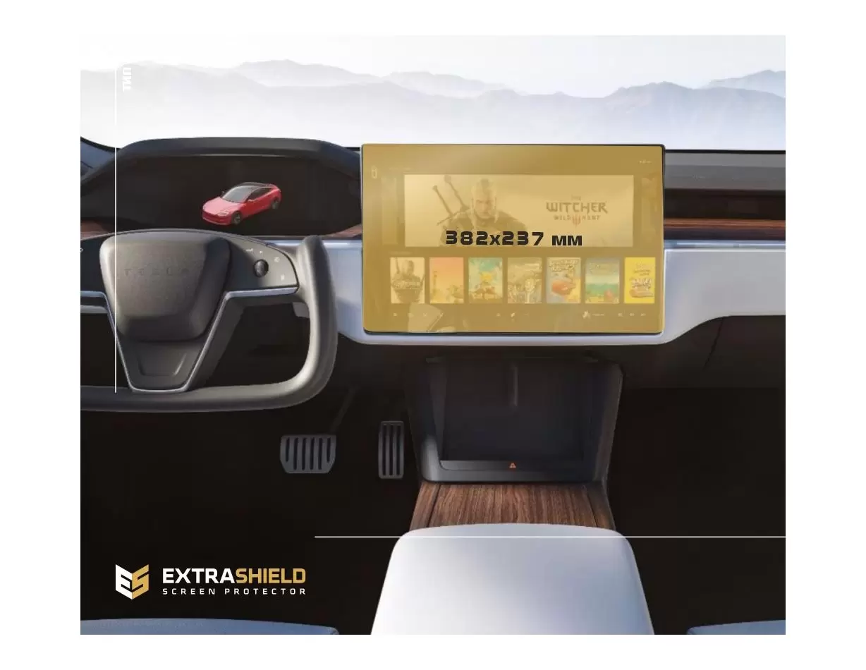 Tesla Model S 2021 - Present Multimedia 17" Vetro Protettivo HD trasparente di navigazione Protezione